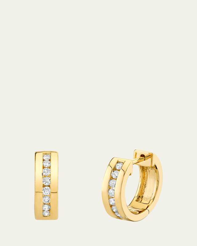 Channel-Set Diamond Huggie Earrings